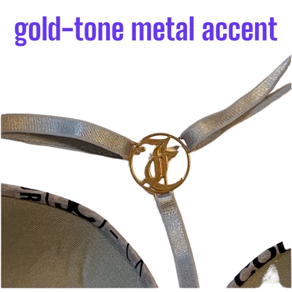 2/$40 34B Juicy Couture Grey Padded Bra with Front Closure Metal T-back Racer - Picture 4 of 11